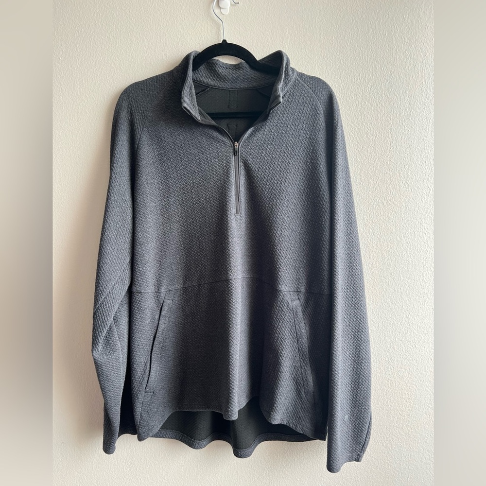 XXL Lululemon At Ease Half-Zip Heathered Black / charcoal